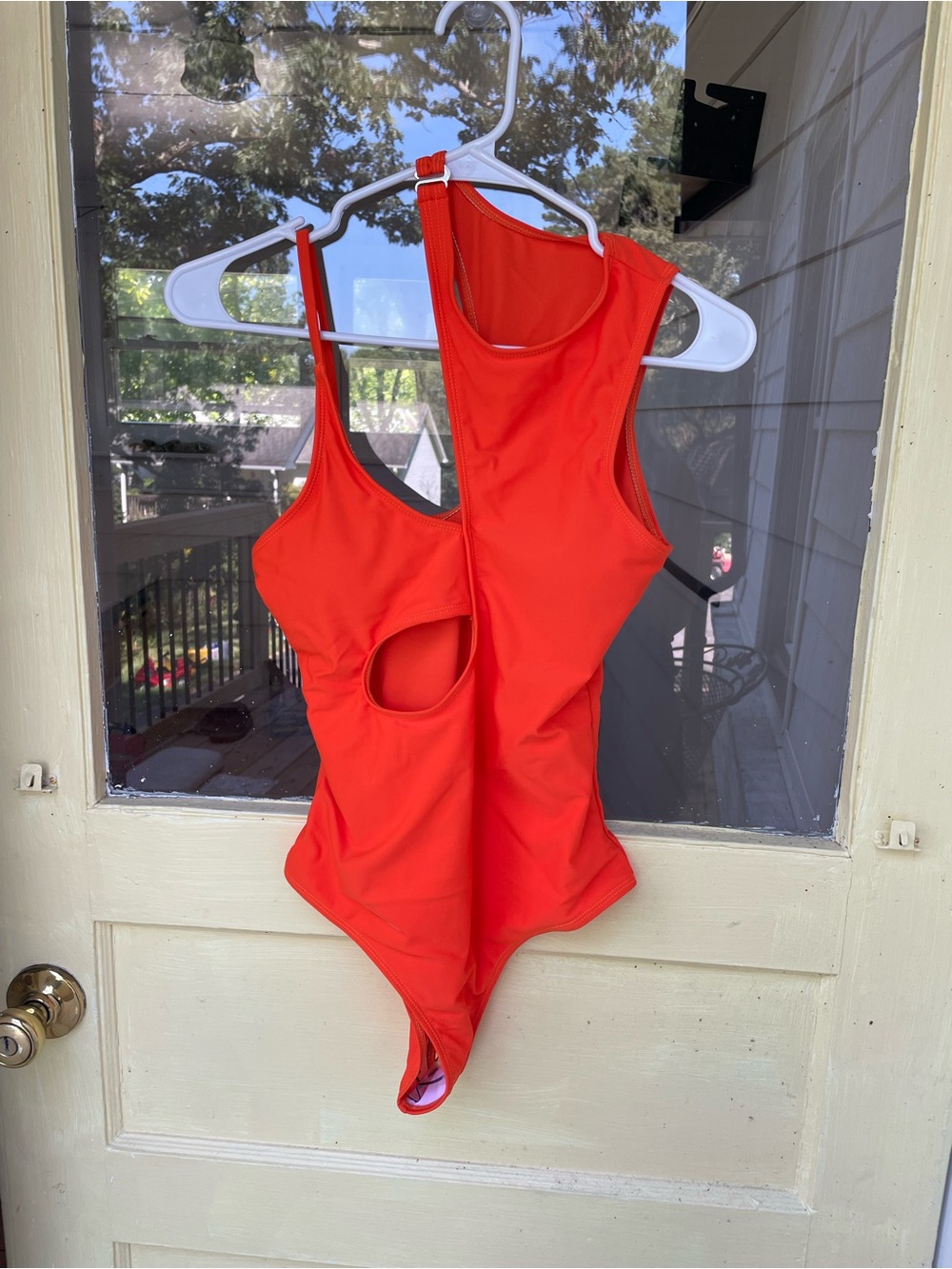 SHEIN Orange One-Piece Swimsuit with Side Cutout. New!
